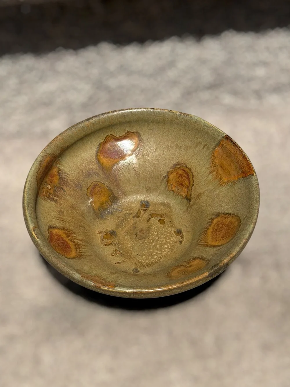 OOAK Handmade Studio Pottery Bowl Drip Glaze Earth Tone Stoneware 6.5”